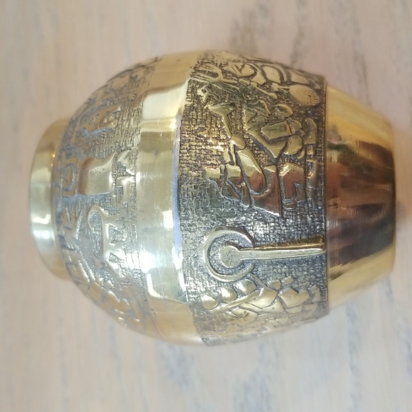 Antique Wedding Set Brass Ashtray & Cigarette Holder - Picture 15 of 16